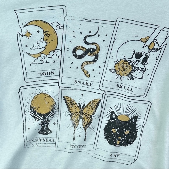NWT Wound Up Tarot Card Graphic Tee Juniors Size Small T-Shirt Witchy Halloween - Picture 3 of 14
